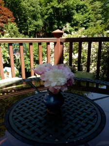 Peonies on the deck
