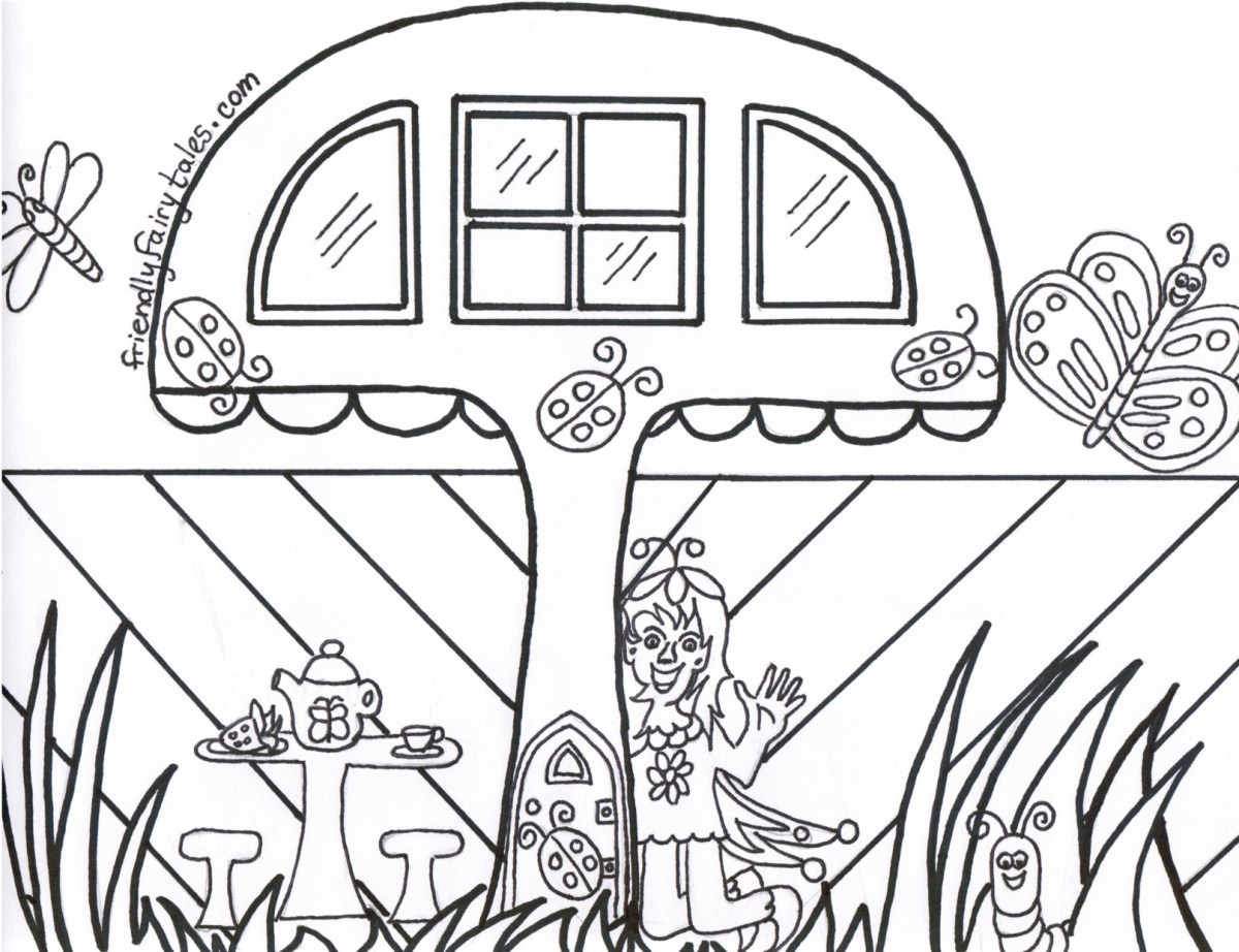 Mushroom Mansion Coloring Page