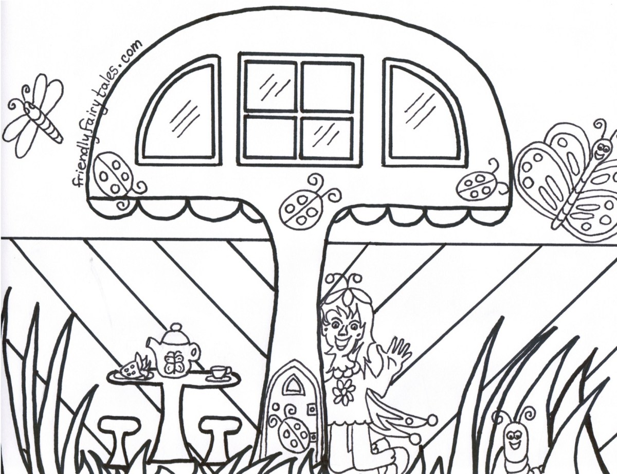 Mushroom Mansion Coloring Page